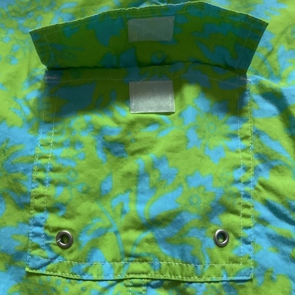J. Crew Drawstring Pull-On Multicolor Neon Blue/ Neon Green Water/Swim Shorts - Picture 7 of 7